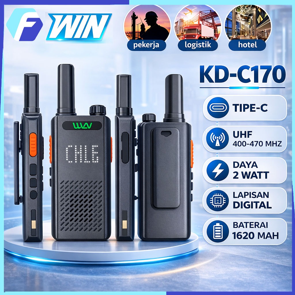 [COD] HT WLN KD-C170/KD-C160 Walkie Talkie UHF 400-470MHz Waterproof Portable Handy Talky Jarak 10KM
