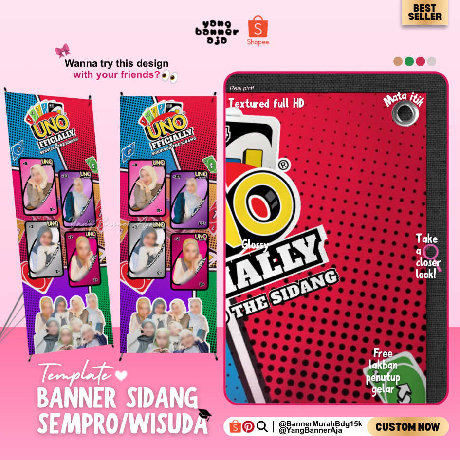 [SEHARI JADI/TIDAK PO] X Banner Sidang Sempro Wisuda INSTANT SEHARI JADI Custom 160x60 YangBannerAja