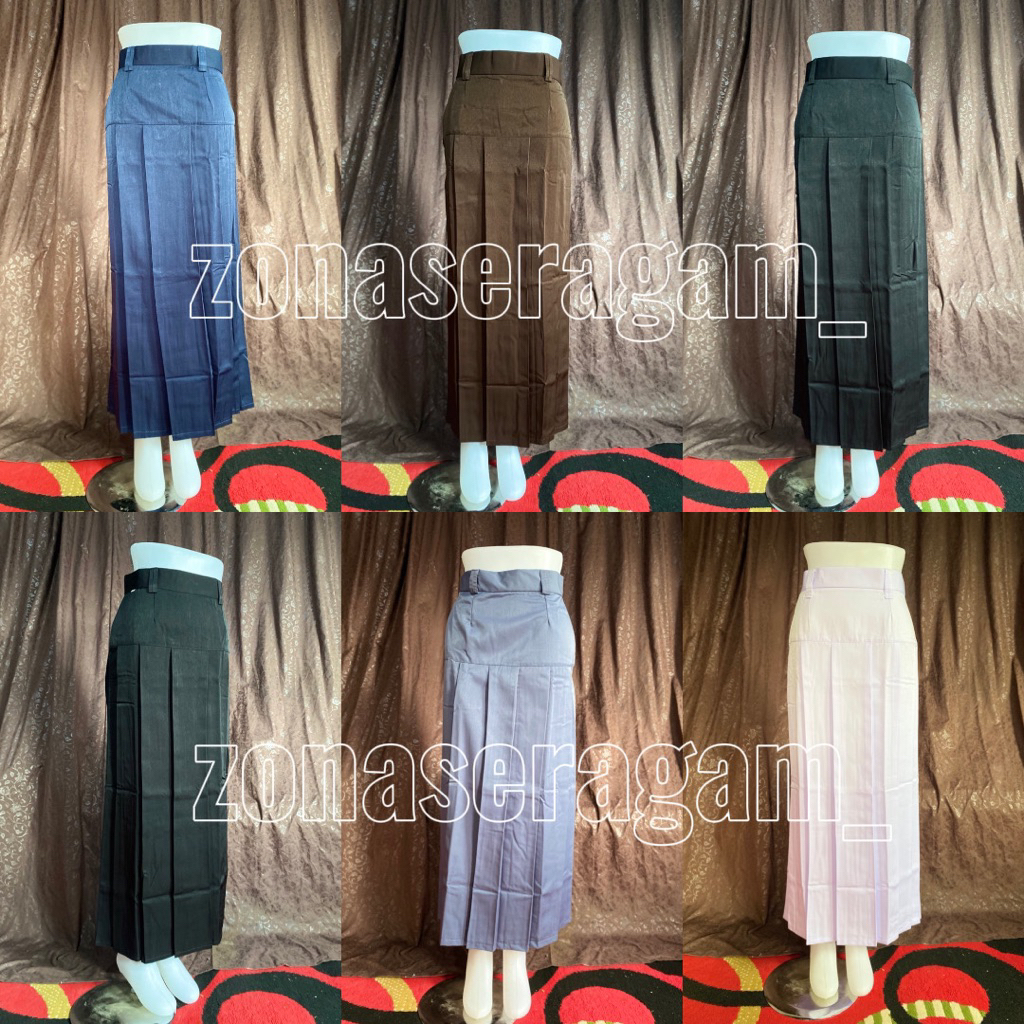 ROK BAPING Rok Sekolah Panjang Rempel bawah pinggang SMP SMA Rok Sekolah Baping Seragam Sekolah