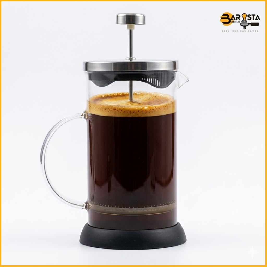French Press 350ml | Alat Kopi Penyeduh Kopi Teh Herbal Jahe Secang | Gelas Infuser Saringan Kopi Te