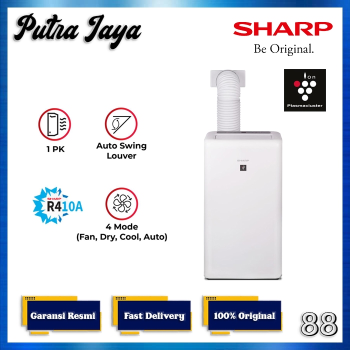 AC Portable Sharp 1PK Air Conditioner 1 PK CVP10ZCY /CV-P10ZCY / CVP 10ZCY PlasmaCluster Garansi Res