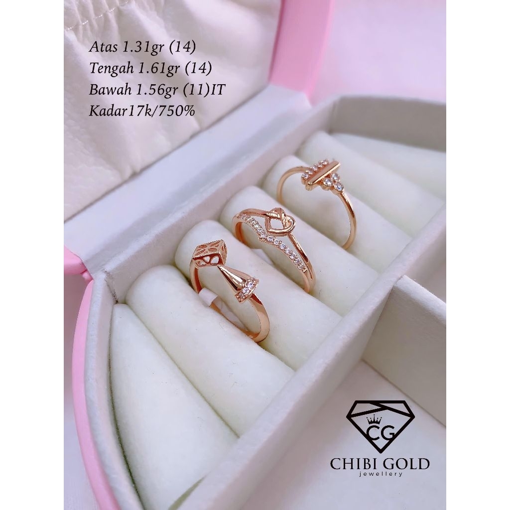 Chibi Gold - Cincin emas 750 kadar 17K - chibi gold jawellery