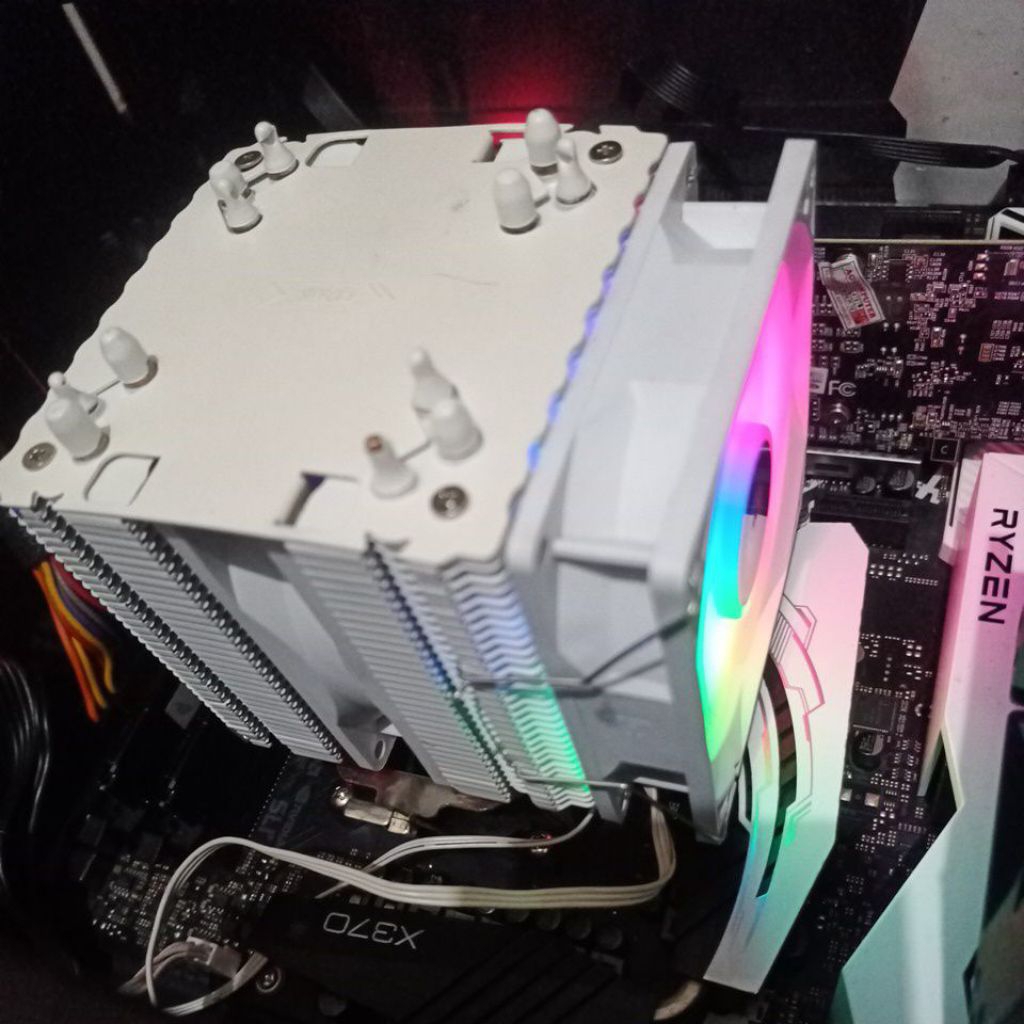 HSF Besar 6 Heat Pipes Tembaga White + RGB