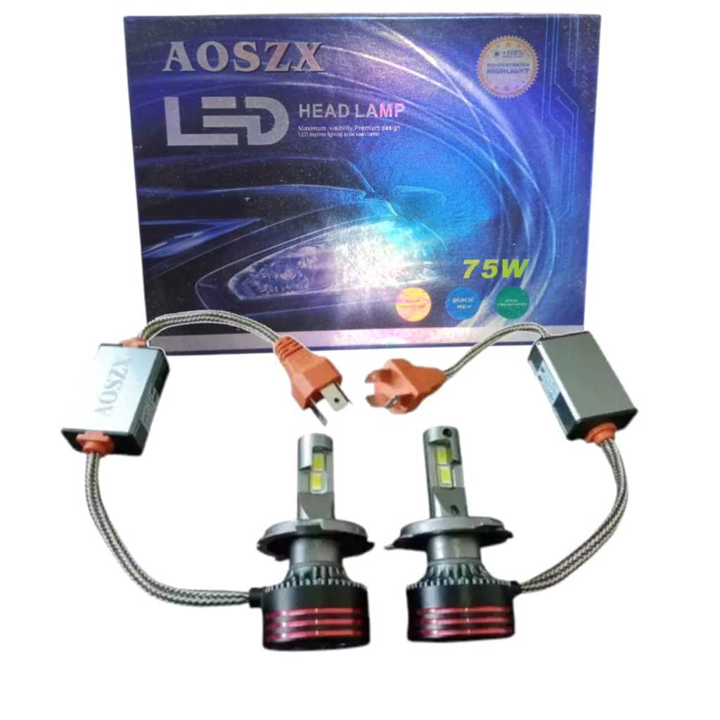 AOSZX Turbo Led  H4 LED 12V 75W 6000K Super White Bohlam Hi-LOW