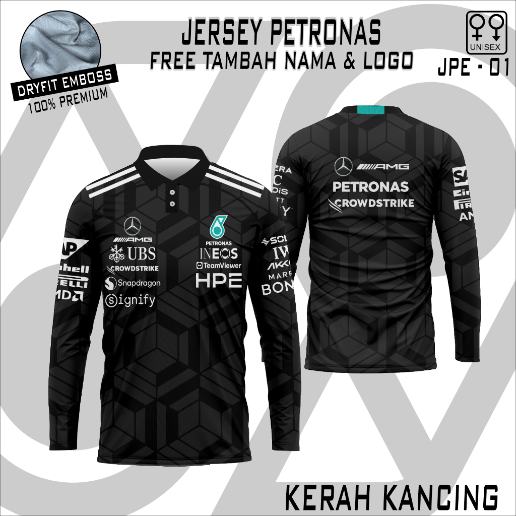 Jersey crew polo motogp petronas kaos motogp baju racing crew petronas KAIN EMBOS PREMIUM lengan pan