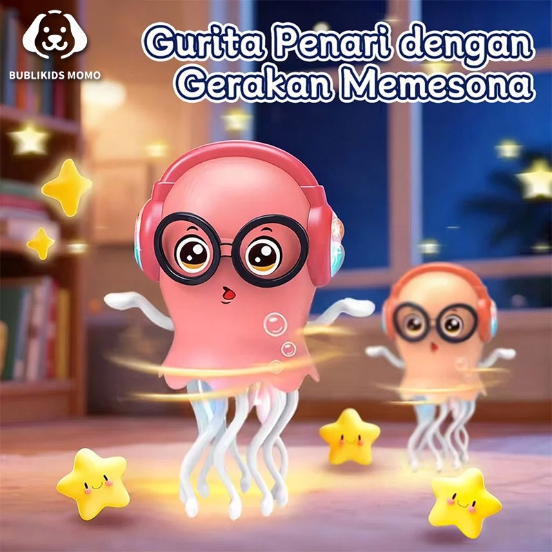 BUBLIKIDS MOMO Boneka Gurita Lucu untuk Anak – Mainan Plush Lembut Aman untuk Bayi dan Balita