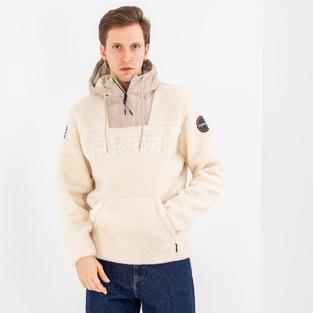 NAPAPIJRI Teide Sweatshirt NP0A4GNR-NS51 Whitecap Grey Original Musim Dingin Lembut dan Hangat