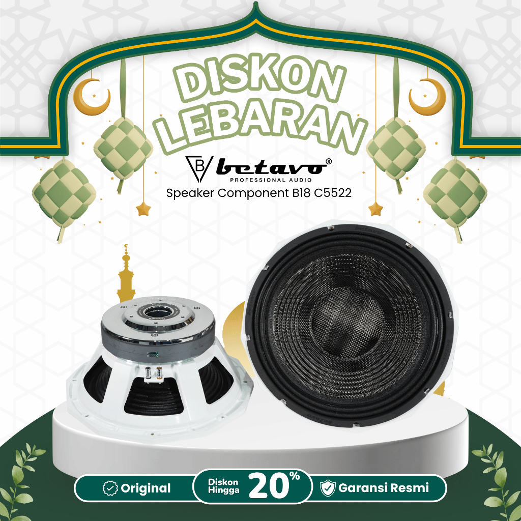 Speaker komponen Betavo B18-C5522 | VC 5.5" | 2000 - 4000 Watt (Max) | White Series | Carbon