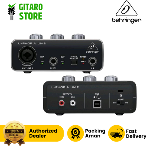Soundcard Sound Card Audio Behringer UM2 Audio Interface Behringer UM 2 Uphoria