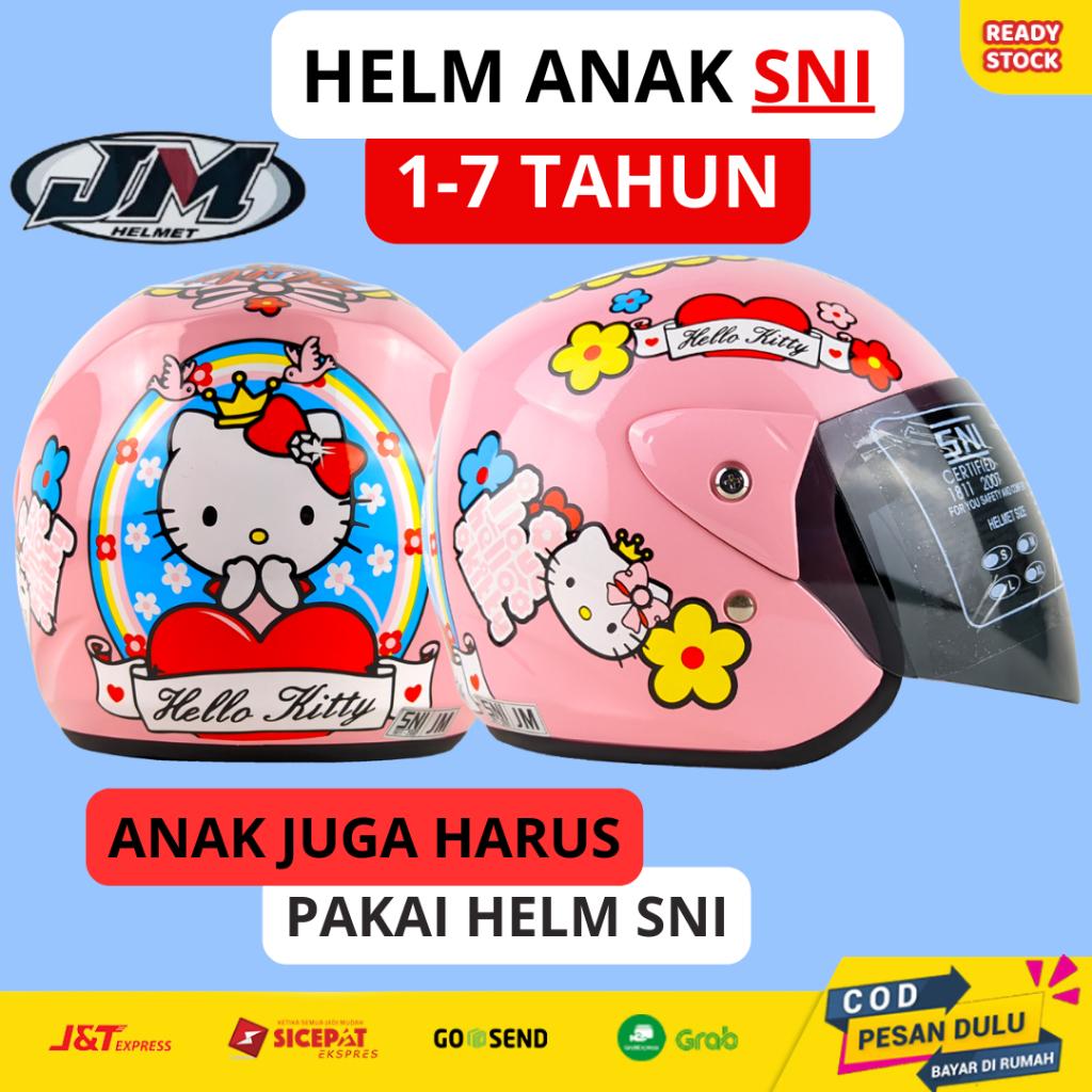 JM Helmet Helm Anak Umur 1-7 Tahun Karakter Perempuan SNI