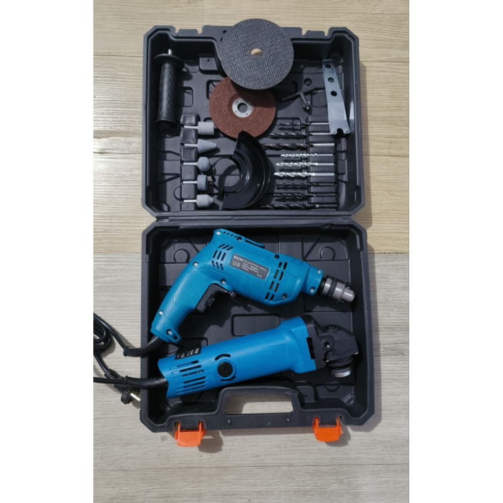 BELTER MESIN BOR GERINDA SATU SET/ MESIN BOR GERINDA / MESIN GERINDA LISTRIK + BOR