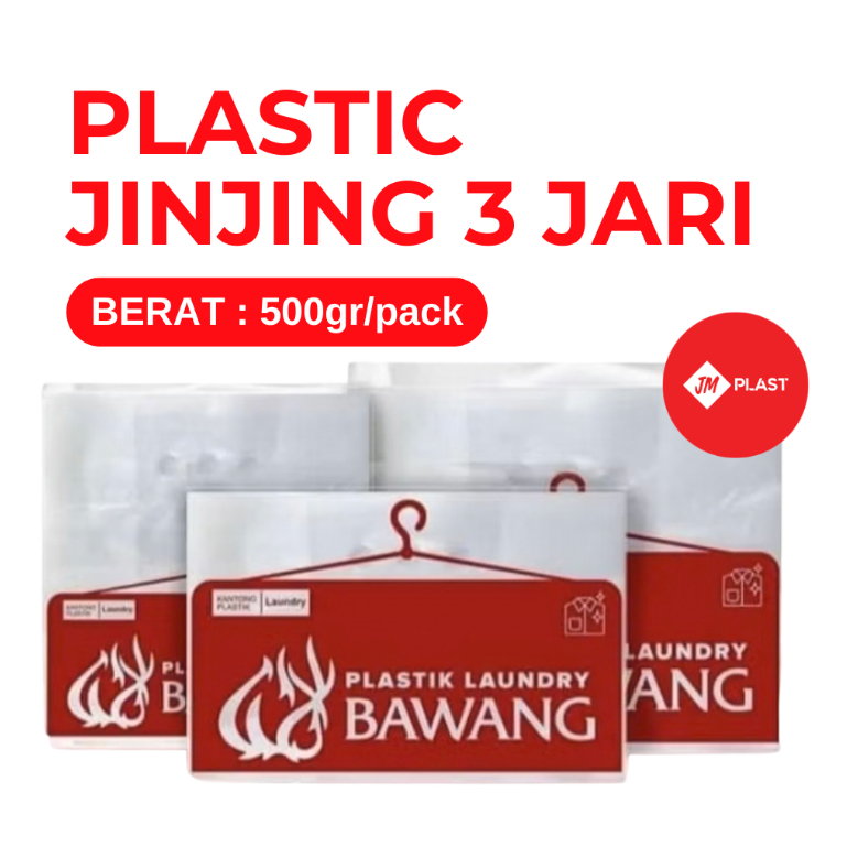 (UK 30/35) TAS PLASTIK JINJING MERK BAWANG LOBANG 3 JARI LAUNDRY BAJU SELIMUT ISI 500GR UKURAN 35