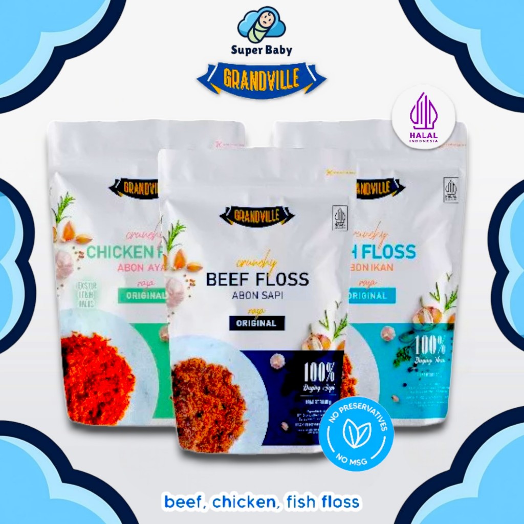 Grandville Crunchy Floss Abon Ayam Sapi Ikan 100g Premium Instant Makassar
