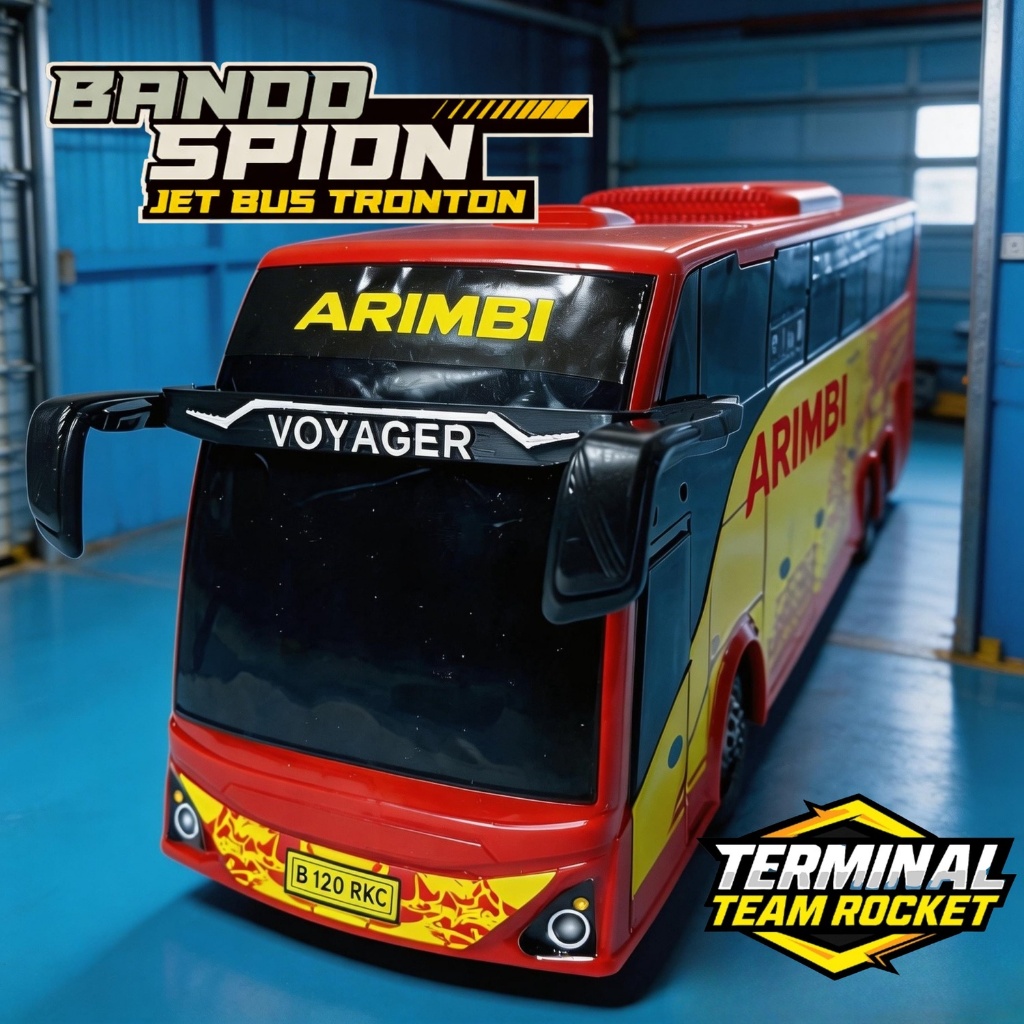 Bando Spion Miniatur Bus Tronton Jetbus UHD Diecast Ultra High Deck Grafis Rosalia Indah Sinar Jaya 
