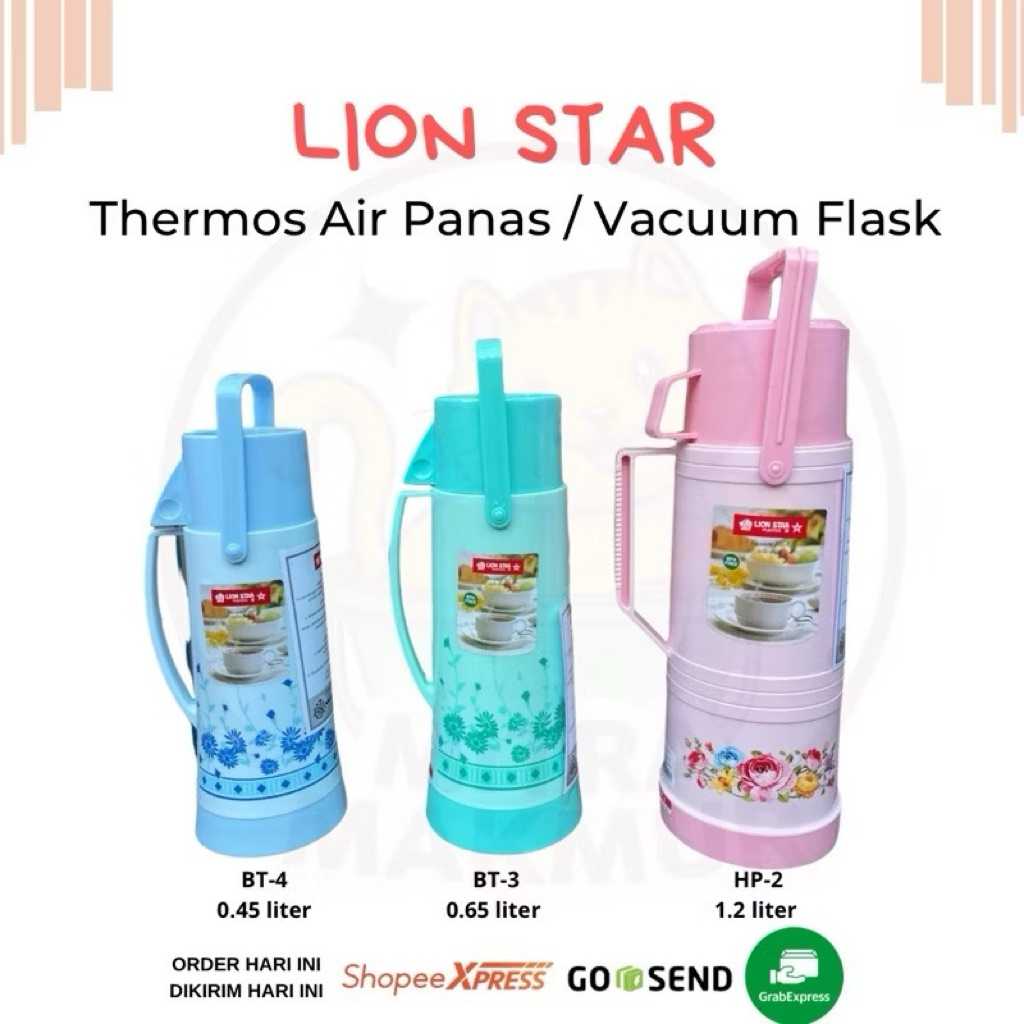 LION STAR THERMOS AIR PANAS VACUUM FLASK 0.45 0.65 1.2 LITER TERMOS AIR PANAS KECIL / TERMOS PIKNIK