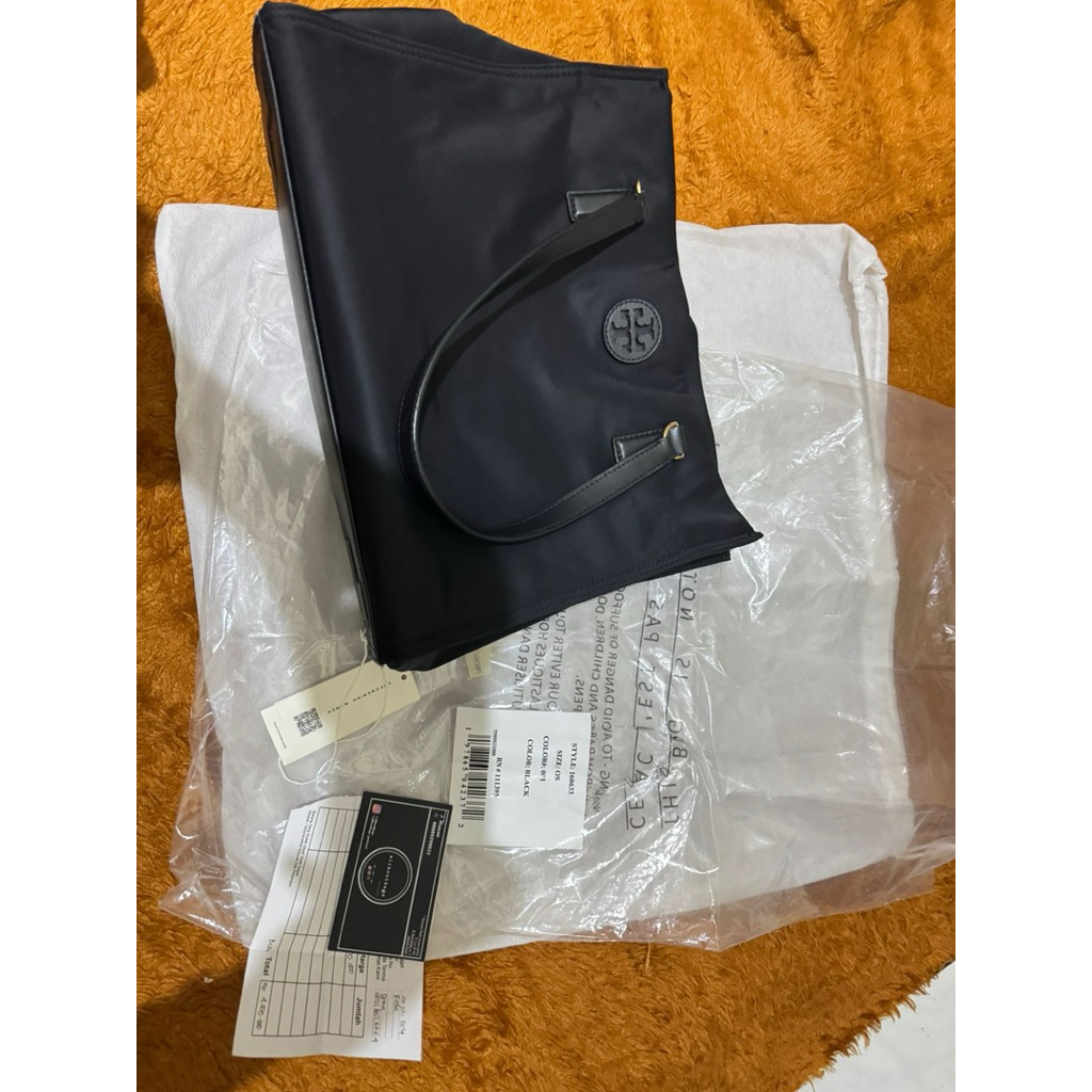 (PRELOVED) Ella Small Nylon Tote Black Tory Burch