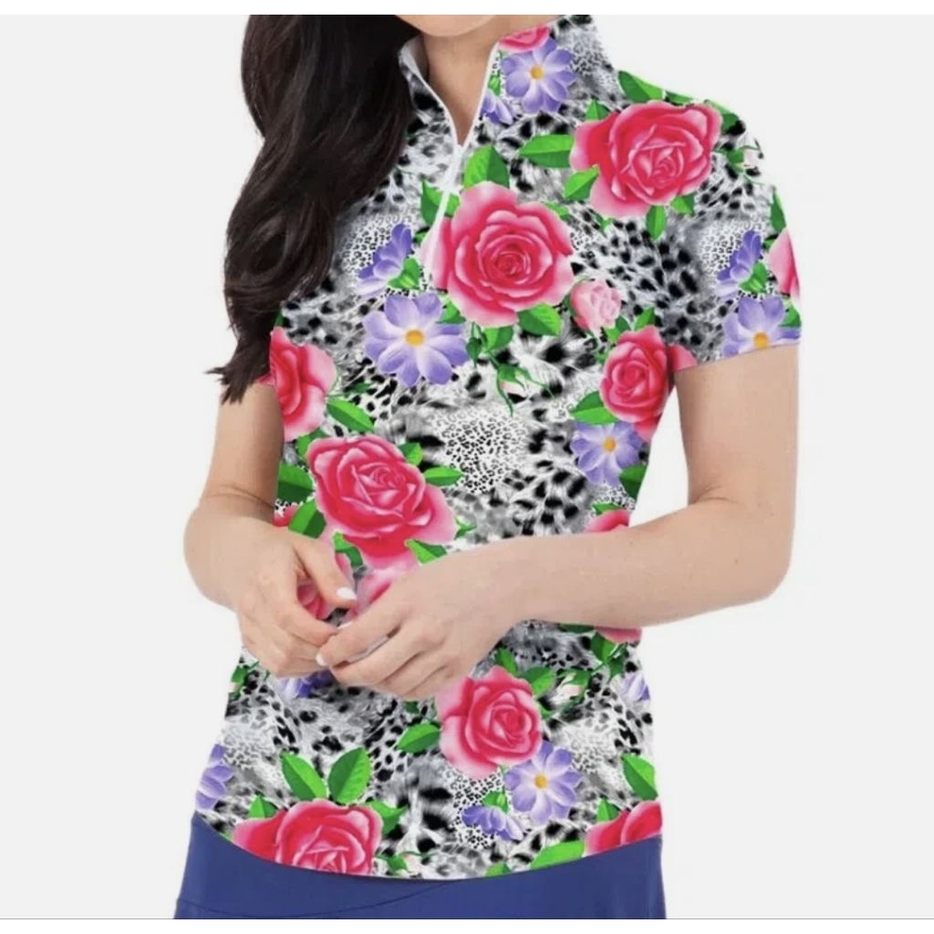 WOMEN IBKUL JOVANNA HALF ZIP TOP GOLF TENIS PADEL JERSEY