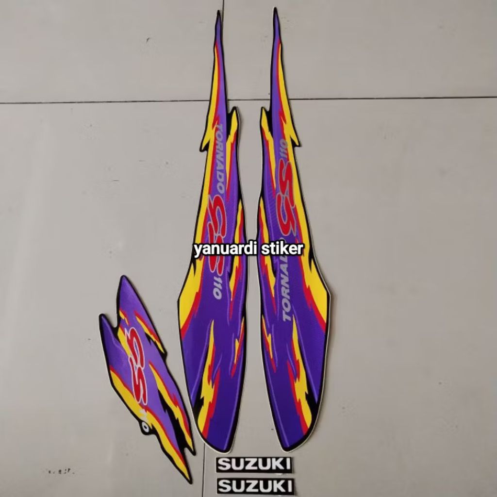 striping stiker list suzuki tornado gs tahun 1996 hitam ungu tornado gs