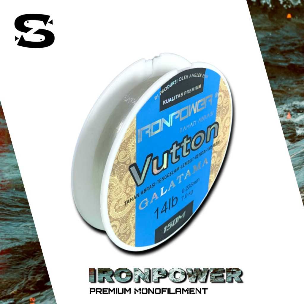 Senar Pancing IRON POWER VUTTON GALATAMA 150M - Senar Pancing Monofilament Seuper Kuat, Super Lentur