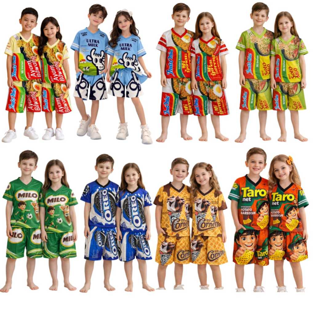 Setelan baju anak cowok cewek untuk usia 1-12 tahun/setelan jersey/bahan milano dryfit