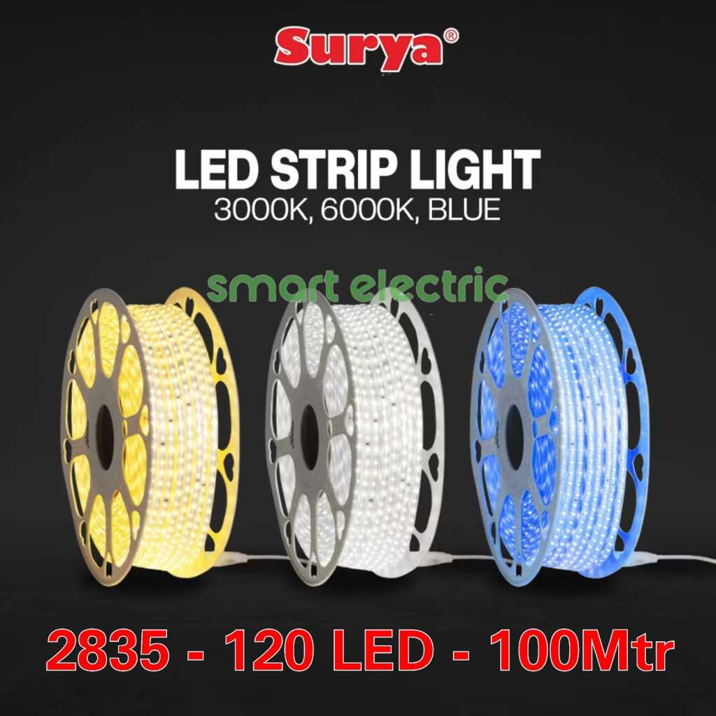 Surya Lampu LED Strip SLS 2835 120led 7mm 7Watt AC 220V Selang IP65 100 Meter