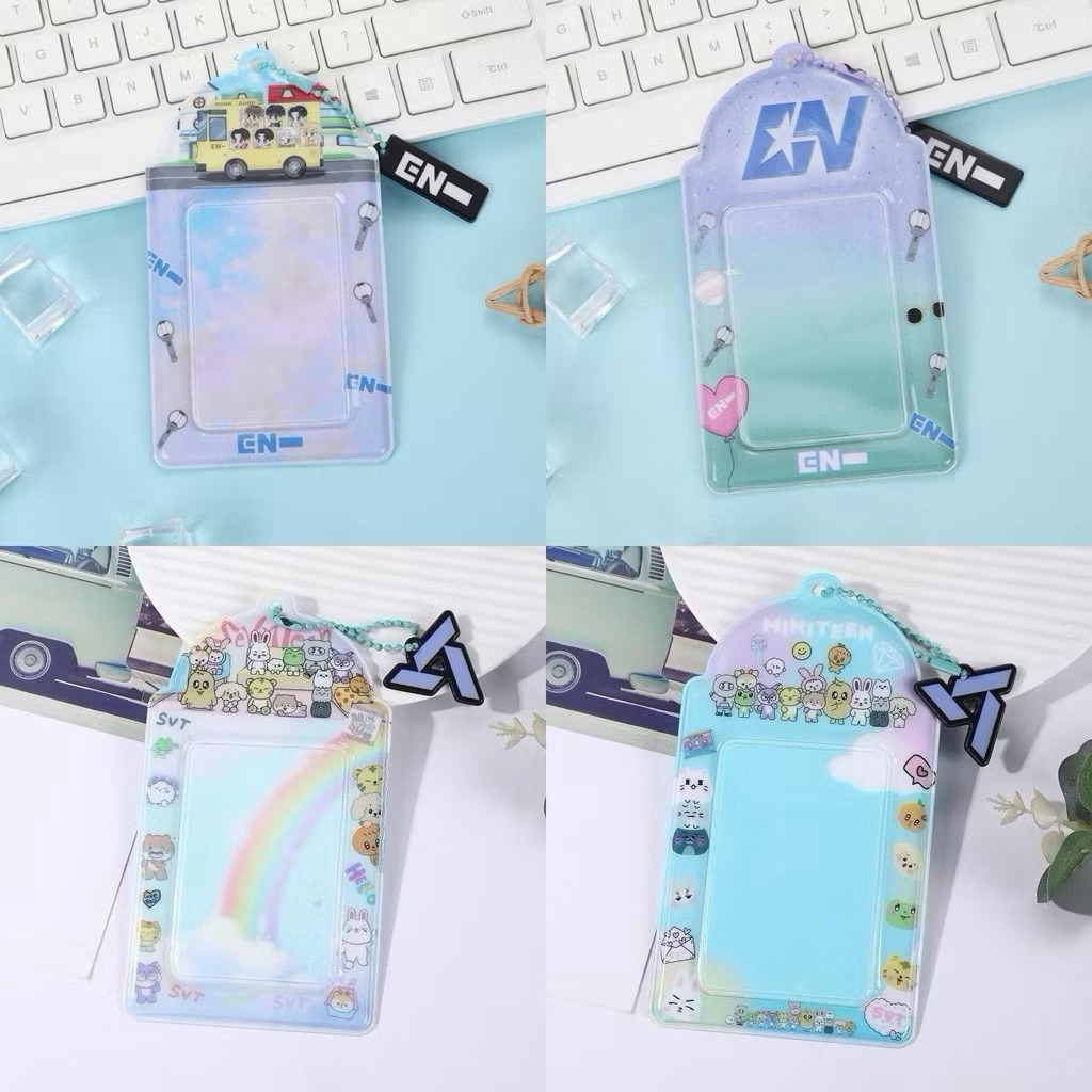 Photocard Holder Kpop Cute PVC ID Card Holder  Enhypen SVT Keychain  Lucu