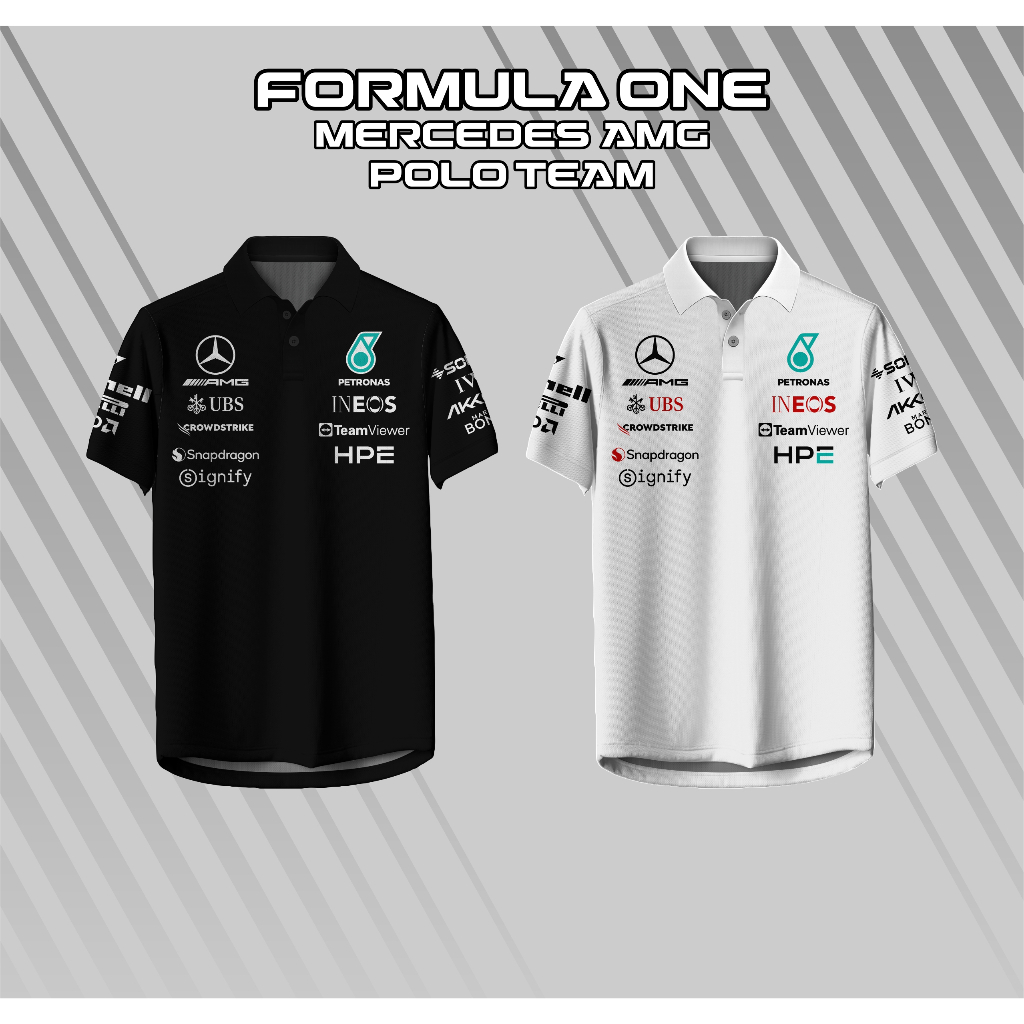 Jersey POLO F1 MERCEDES BENZ AMG PETEONAS Formula kaos jersey team Mercedes AMG petronas baju otomot