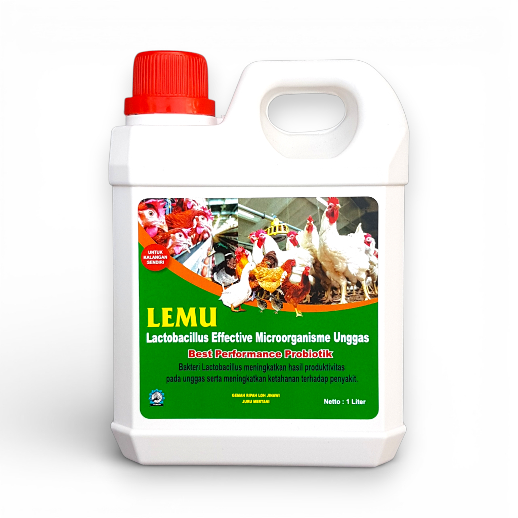 LEMU Probiotik Ayam 1L | Suplemen Booster Ayam Kampung | Vitamin Nafsu Makan Ayam Pedaging & Petelur