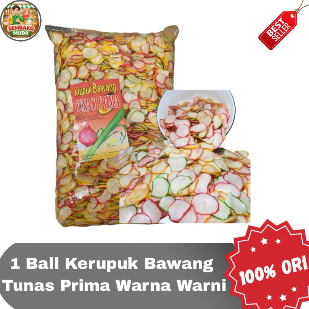 Kerupuk Bawang Warna Warni Tunas Prima 1ball 5kg / kerupuk gurih renyah