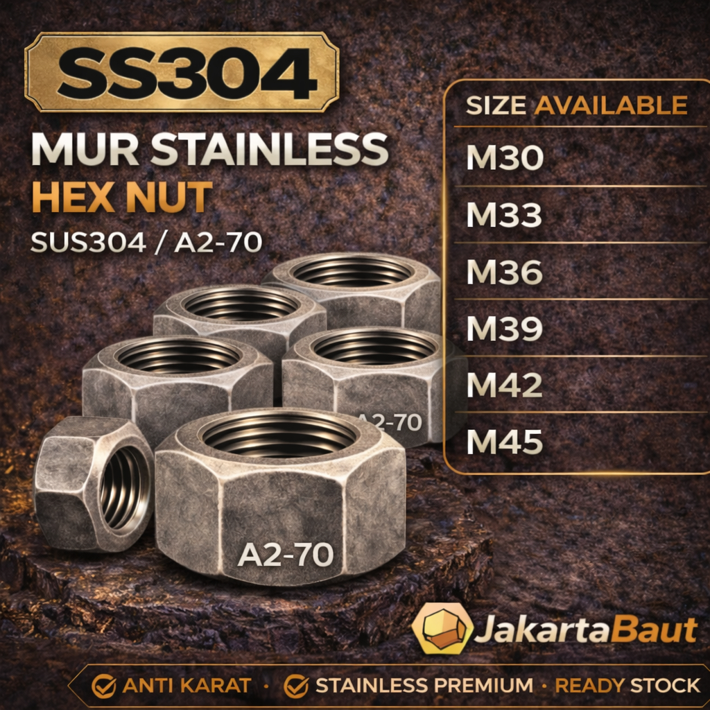 SS304 Mur M36 / Mur Stainless M36 / Hex Nut M36 SUS304 / A2-70