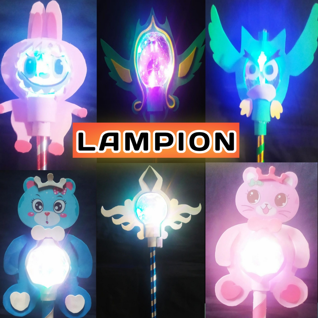 Lampion Takbiran LED Stik Karnaval Elektrik Lampu Nyala Karakter Mainan Obor Oncor Pawai Takbir Kons