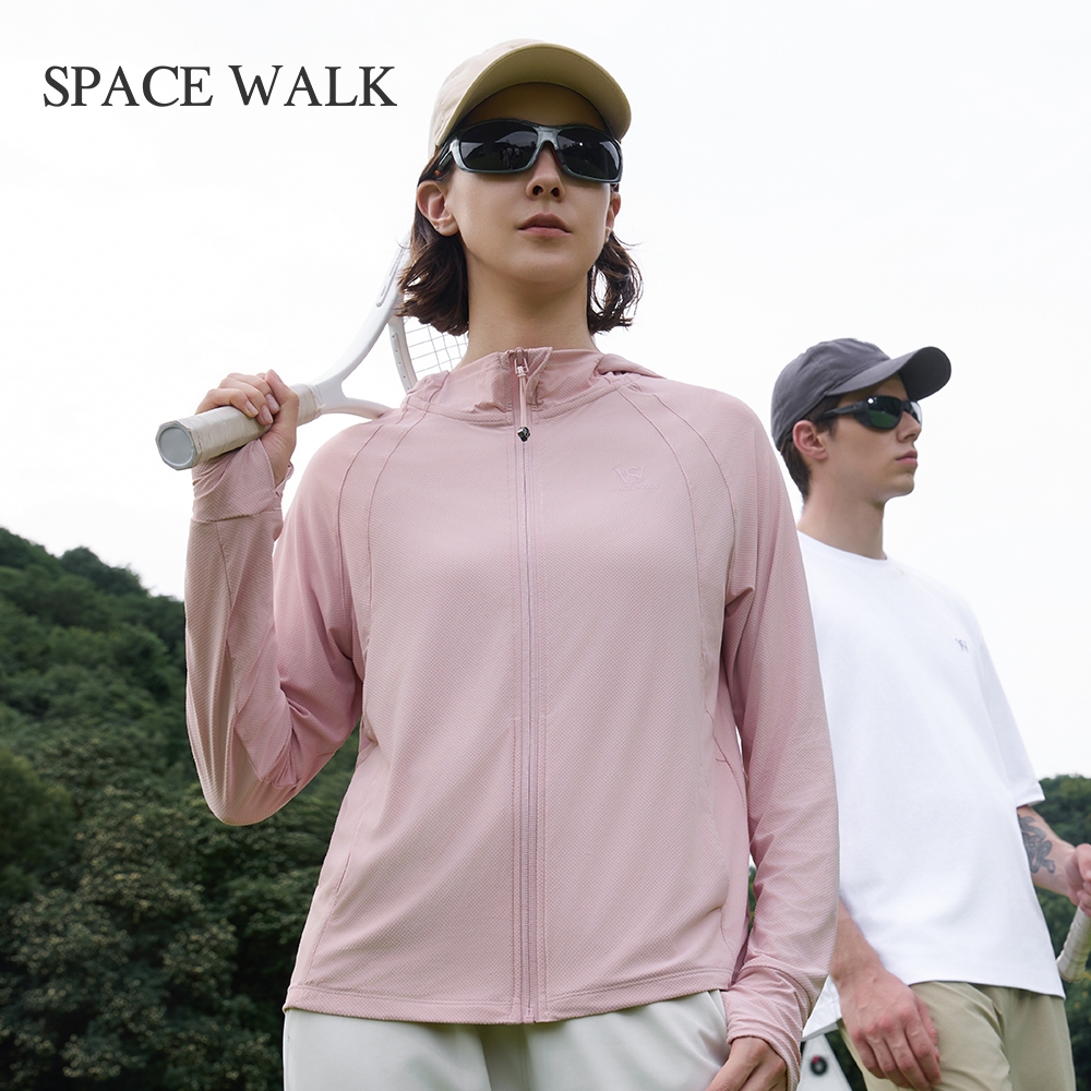Space Walk Jaket Rajut Wanita Longgar Nyaman Bernapas Anti UV Olahraga Luar Ruangan Jogging Hiking (