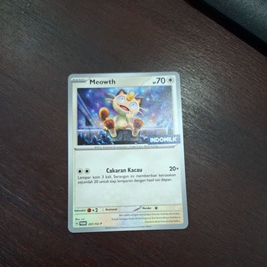 MEOWTH INDOMILK PROMO POKEMON CARD