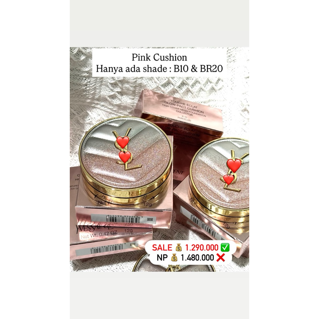 Cushion Pink Valentine Limited Edition Case Ysl Full Set (Case + Isi)