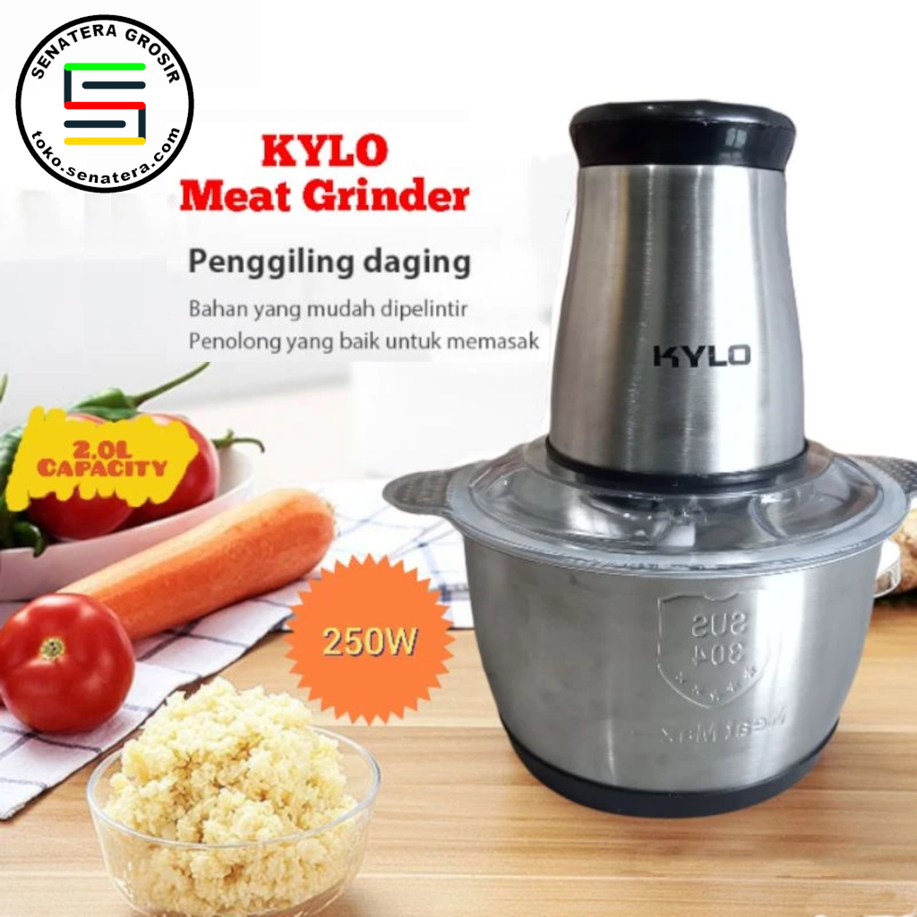 BLENDER DAGING STAINLESS/KYLO-801 MEAT GRINDER STAINLESS 2L Kualitas Bagus 250W