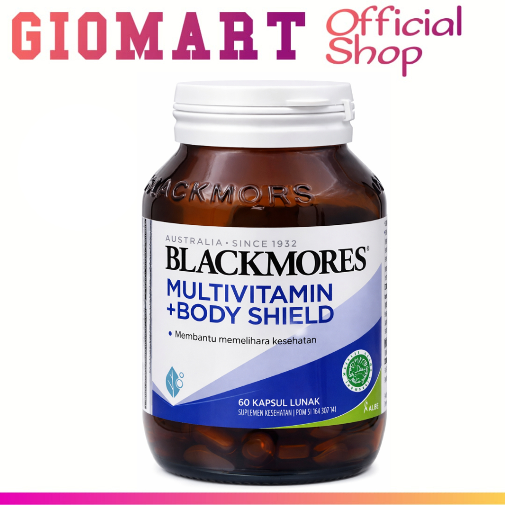 BLACKMORES Multivitamins + Body Shield 60 Kapsul Lunak – Vitamin D3, Zinc & Echinacea – Suplemen Day