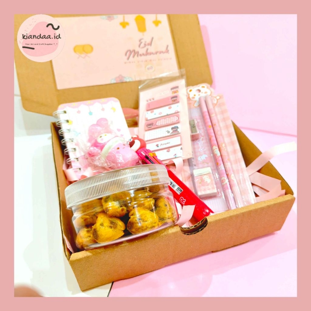 Kiandaa Hampers Idul Fitri Anak Hadiah Kue Lebaran ATK lucu parcel cute stationery Hampers makassar 