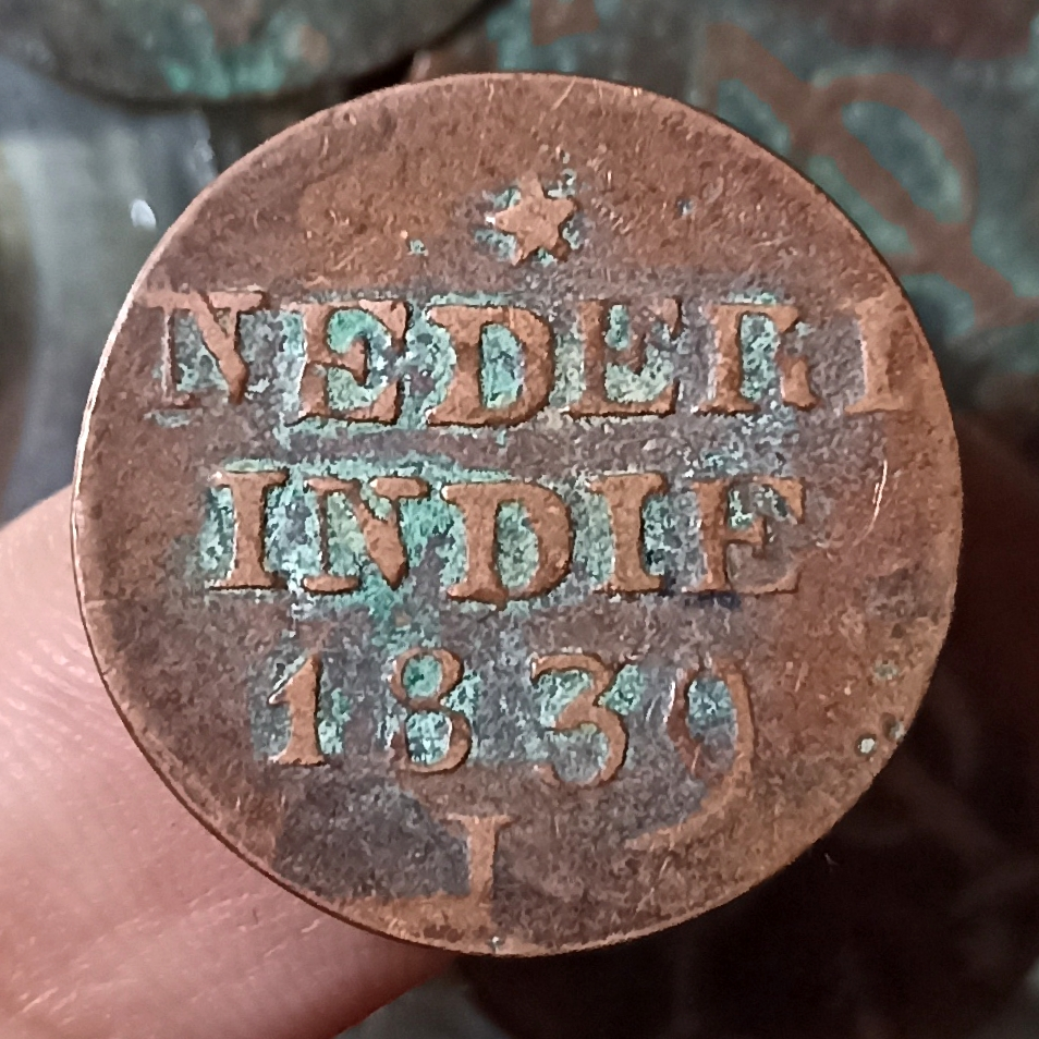 Koin Kuno Indonesia (Netherlands East Indies) 1 Cent/Duit - Willem I Tahun 1839 J