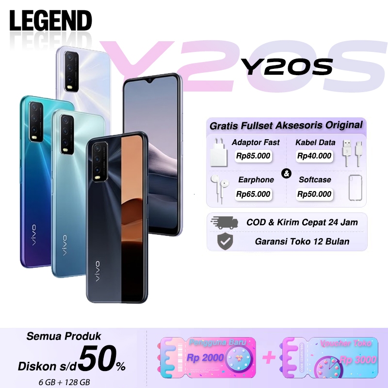 HP VIVO Y20s RAM 8/256GB Baterai 5000mAh Layar 6.51" Second Original Mulus Fullset Garansi 1 Tahun