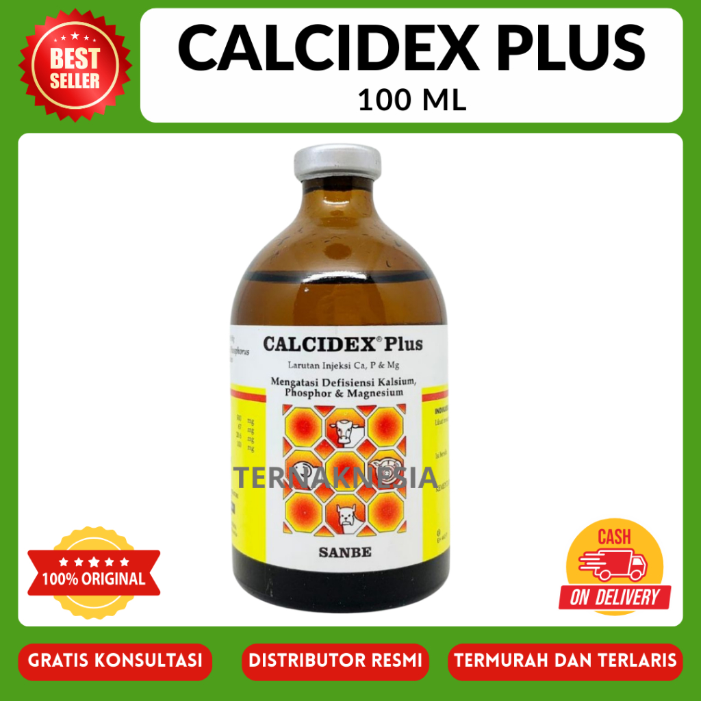 CALCIDEX PLUS 100 ml Obat Sapi Kambing Lumpuh Injeksi Ampuh Sanbe