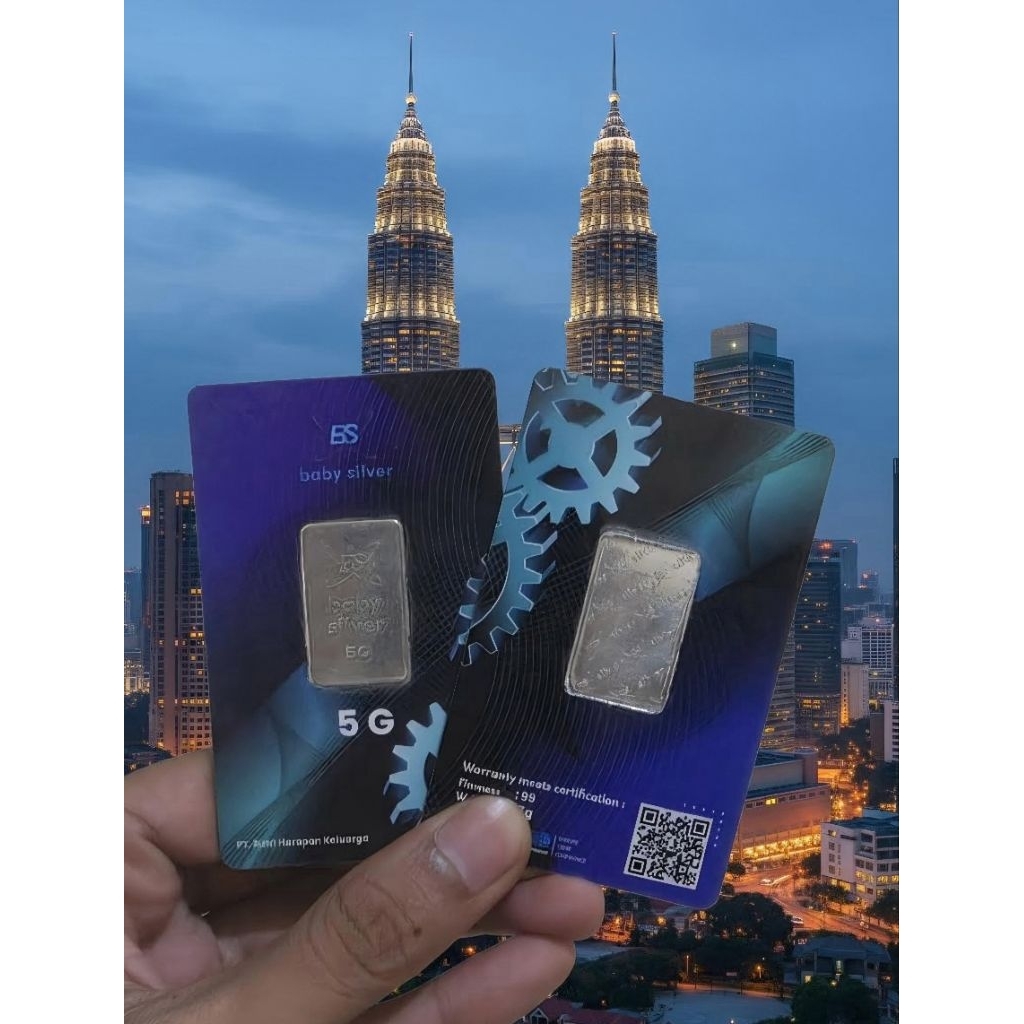 Perak Murni 5 Gram - Baby Silver 99.9% Fine Silver, Sertifikat Resmi, Investasi Mini (Free Logam Mul
