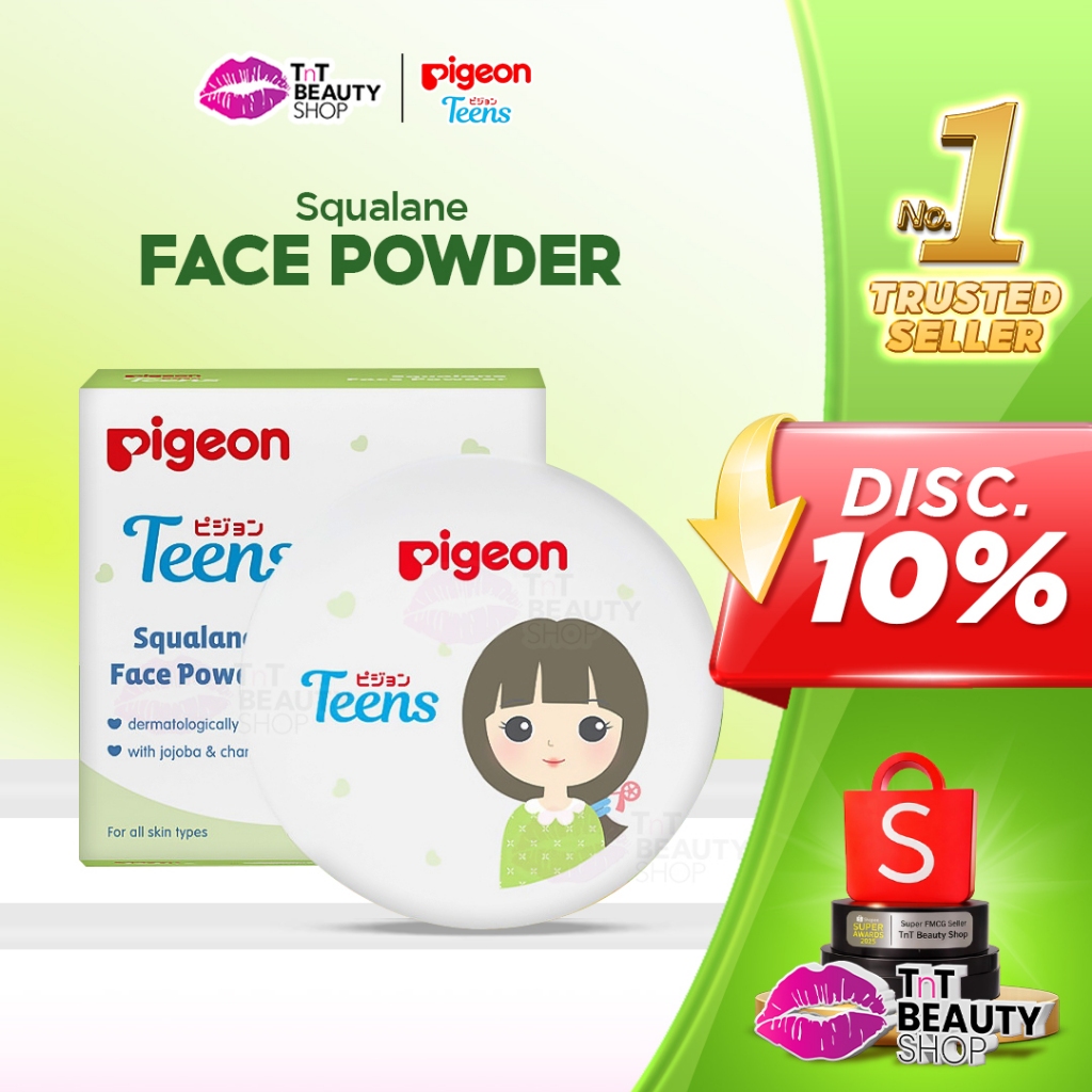 PIGEON Teens Face Powder 12gr - Squalane Face Powder - Bedak Tabur | TnT Beauty Shop