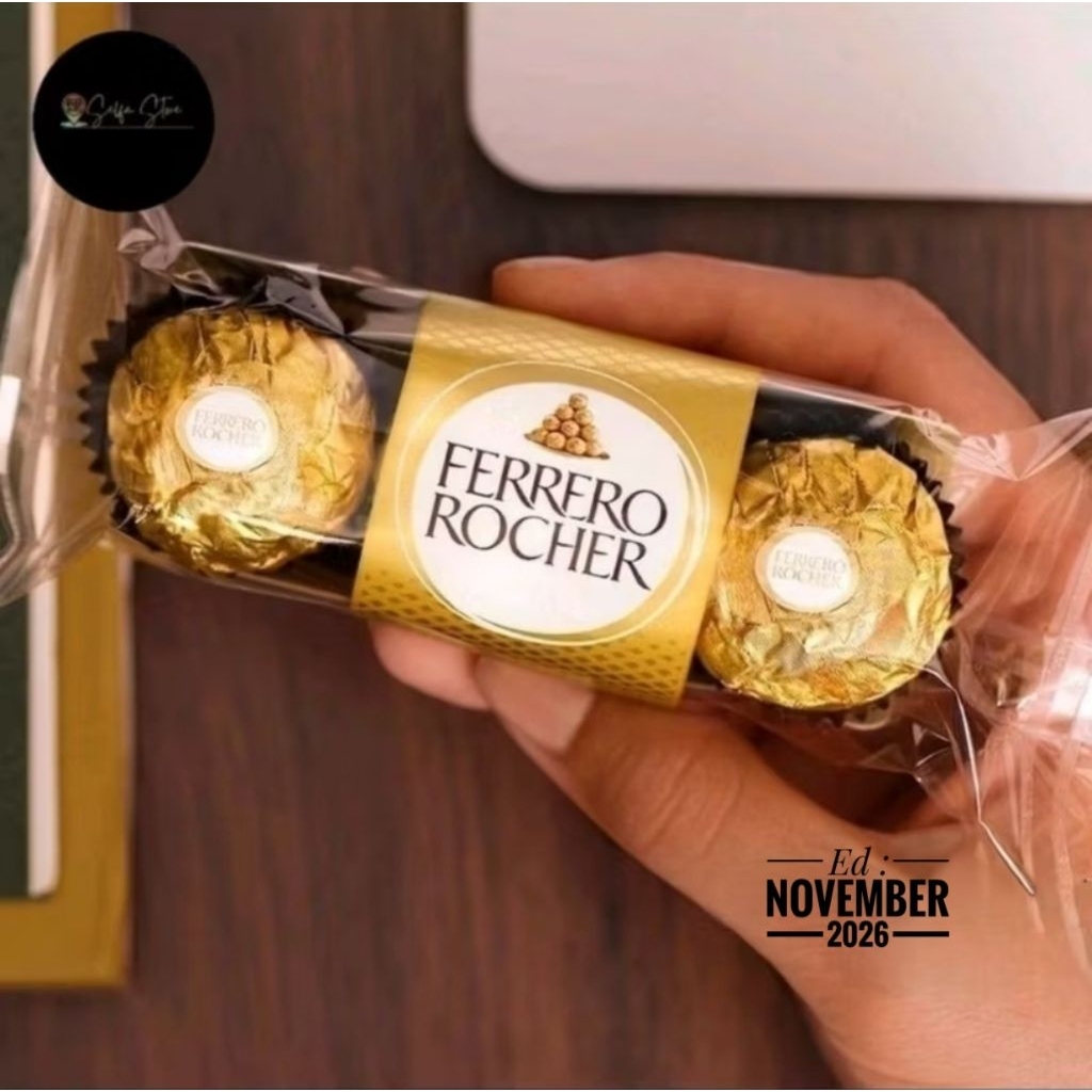 Ferrero Rocher Isi 3 pcs T3 Halal Coklat Kacang Hazelnut
