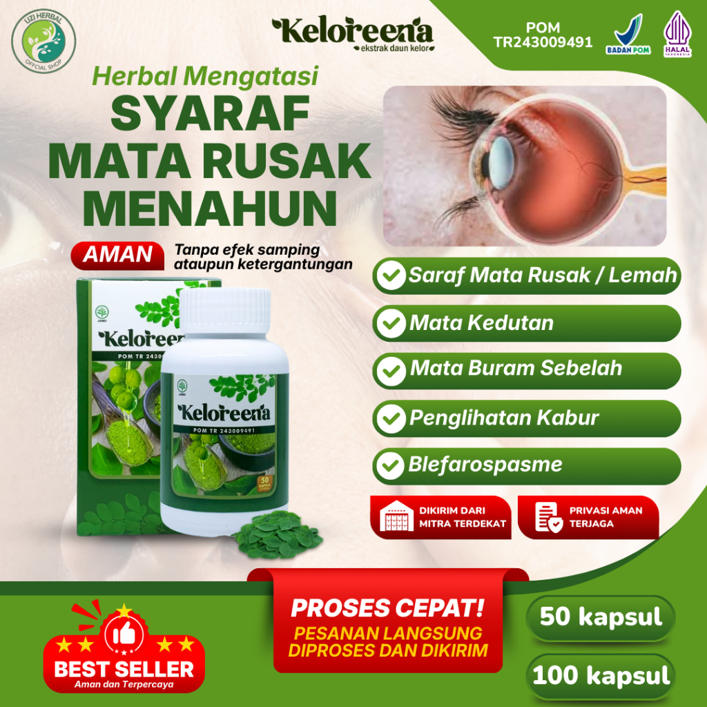 Obat Saraf Mata Rusak / Lemah, Mata Kedutan, Kedip Kedip, Mata Buram Sebelah, Penglihatan Kabur, Oba