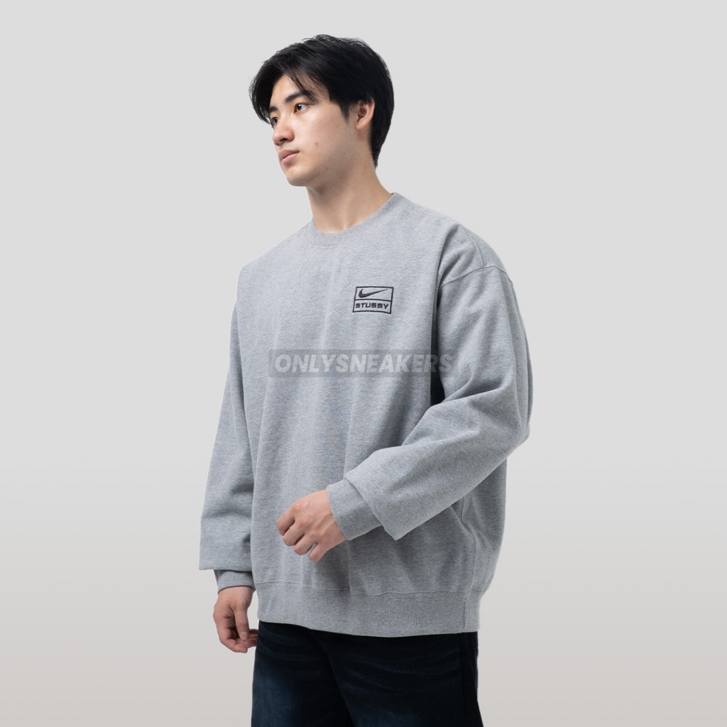 NIKE X STUSSY WASH DARK GREY FLEECE CREWNECK