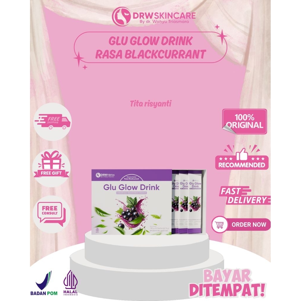 DRW Skincare Glutathione Glu Glow Drink Mebghaluskan Kulit dan Mencerahkan Kulit