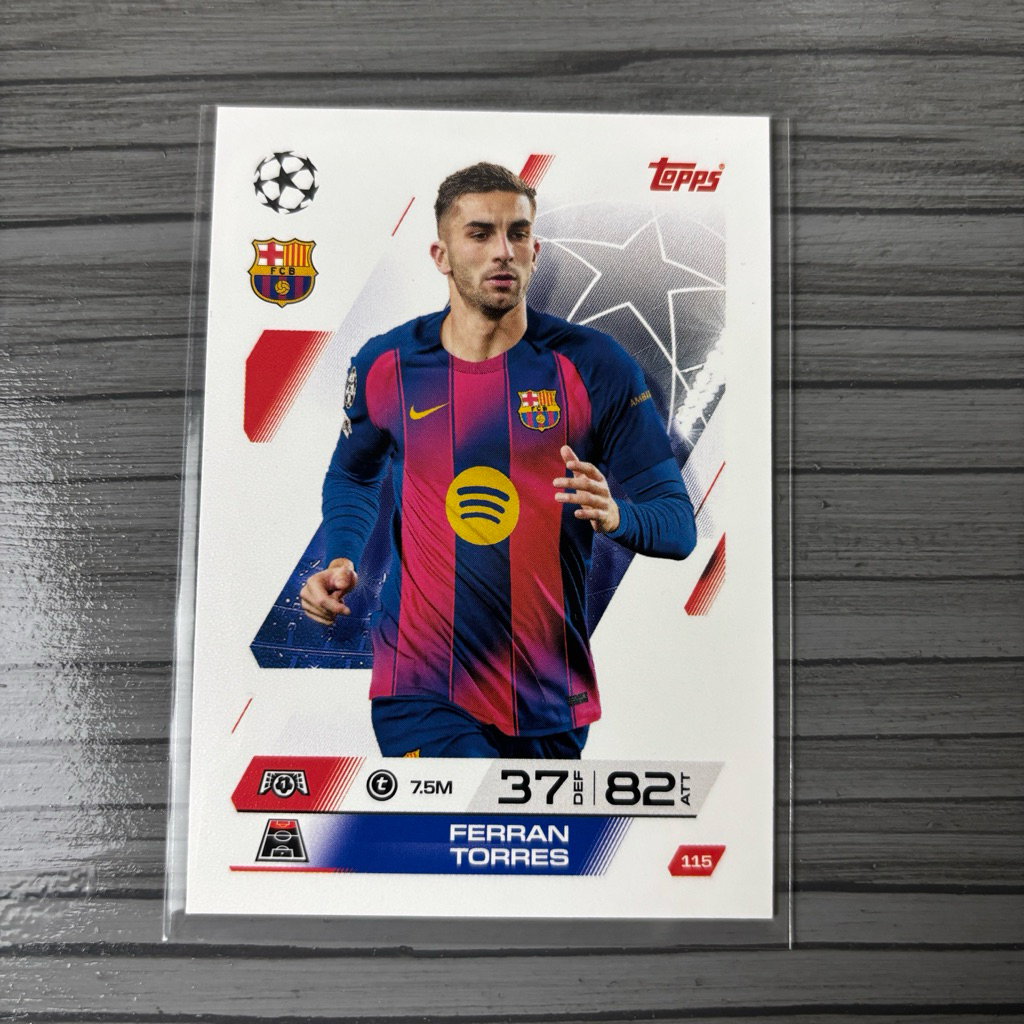 Kartu Bola Ferran Torres Topps Match Attax 2025 2026 Barcelona