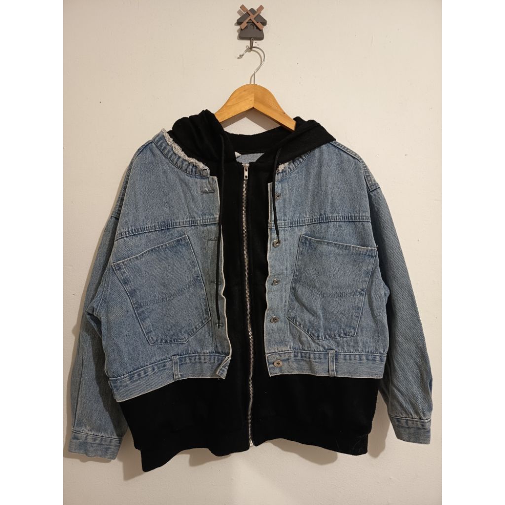 Jaket kemeja vest bahan denim