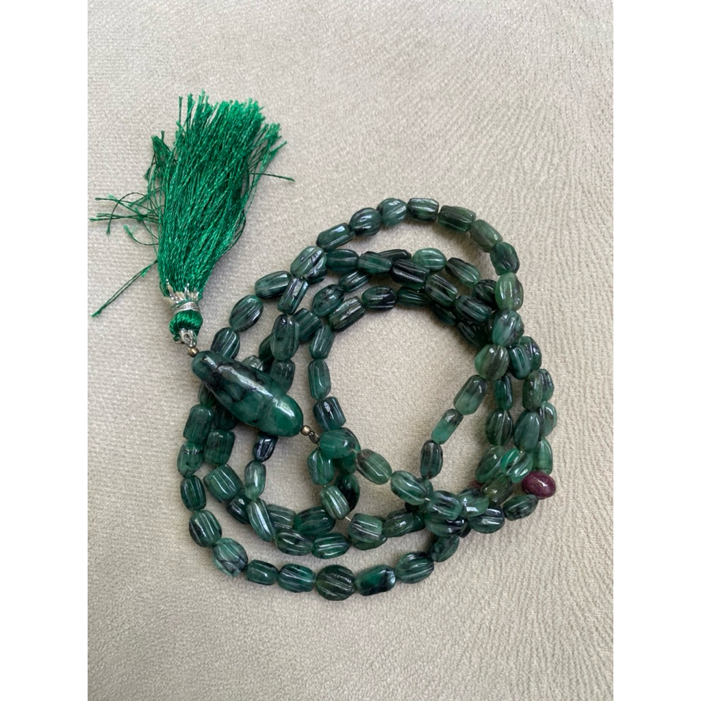 Natural emerald Beryl jamrud Tasbih batu ruby zamrud tasbih CT 184