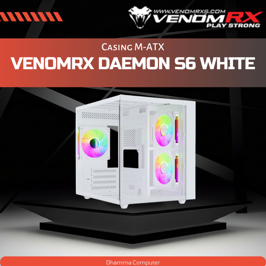 VenomRX Daemon Continental S6 White VenomRX Daemon S6 Casing M-ATX Casing Gaming Case M-ATX